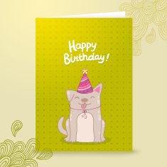 Happy Birthday postcard template with a dog