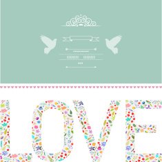 Beautiful romantic card Hand drawn vector illustration N6