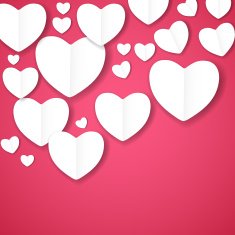 Valentines Day Paper Heart Backgroung Vector Illustration N8