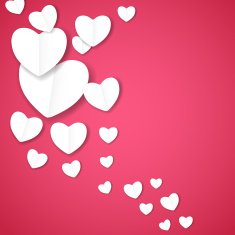 Valentines Day Paper Heart Backgroung Vector Illustration N10