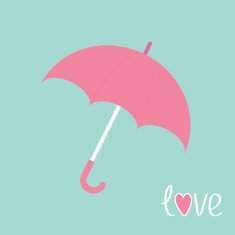 Pink umbrella Love card N2