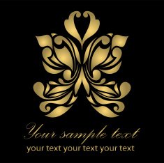 Retro floral butterfly background vector N12