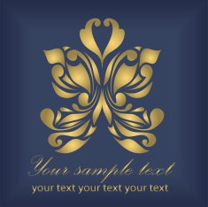 Retro floral butterfly background vector N13