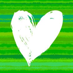 Card with hand drawn heart on striped background N7