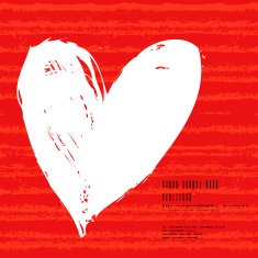 Card with hand drawn heart on striped background N9