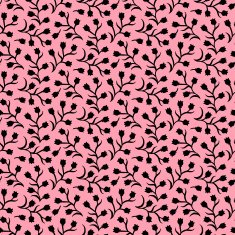 Ditsy floral pattern with small black tulips