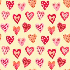 Watercolor seamless pattern for Valentine's day