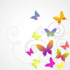 Vector butterflies background design N4