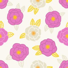 Vector seamless pattern with peonies
