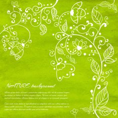Nice floral greeting card with leaves N34