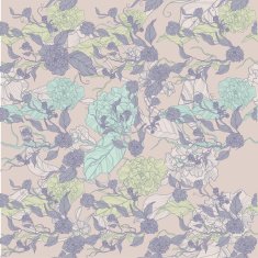 seamless floral background with flowers and leaves N7