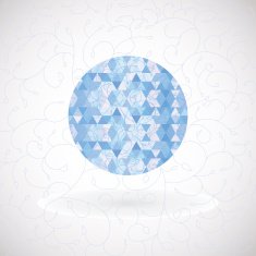Abstract circle with plant element and triangles