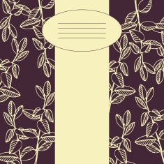 Floral card with drawing branches and leaves