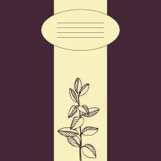 Floral card with drawing branches and leaves N2
