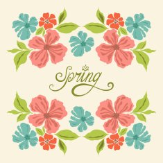 Spring vintage card with flowers