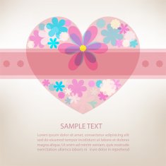 Romantic pink greeting card vector