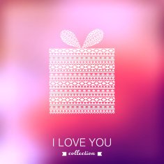 Gift box Vector Valentine's Day background Blurred template h