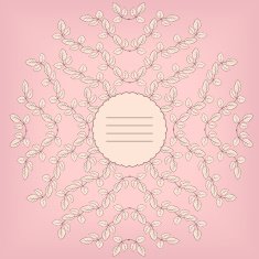 Floral card with leaves N2