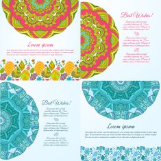 Nice floral greeting card with leaves N36