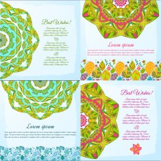 Nice floral greeting card with leaves N39