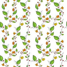 seamless vector pattern with line drawing flowers N3