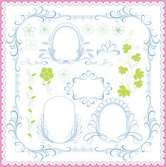 Seven vector linear calligraphical frames
