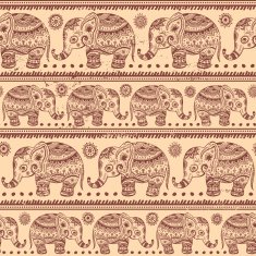 Ethnic vintage elephant seamless N2