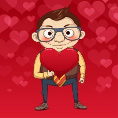 Greeting card with boy for Valentine's day