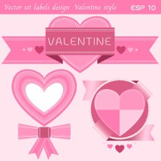 vector set heart labels design icons elements collection