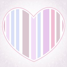 Valentine's Day stripped heart invitation postcard