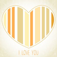 Valentine's Day stripped heart invitation postcard N2