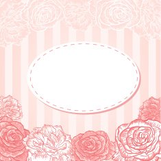 Valentine flower stripe invitation love card N2