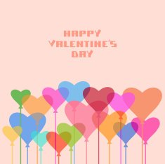 Valentine's color balloons of hearts