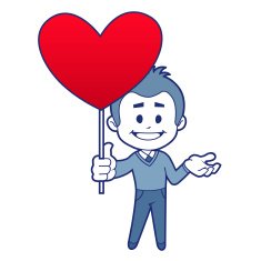 Smiling boy witn red heart N6