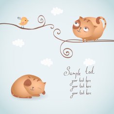 Card design with funny cats