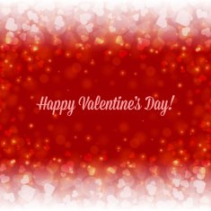 Happy Valentine's day card hearts light N3