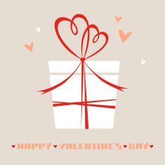 Valentine's gift with hearts bow