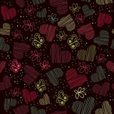 Romantic seamless pattern with hearts N146