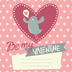 Valentine's day card design with cute bird