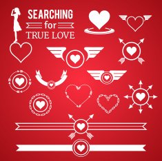 Heart symbol design elements