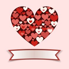 Abstract Heart with Banner Vector