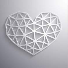 Abstract geometric heart-shaped icon
