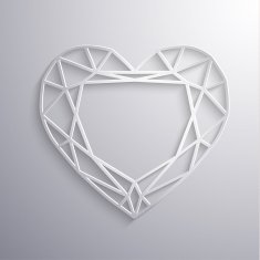 Heart-shaped diamond 3d icon