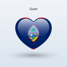 Love Guam symbol Heart flag icon N2