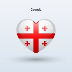 Love Georgia symbol Heart flag icon N2
