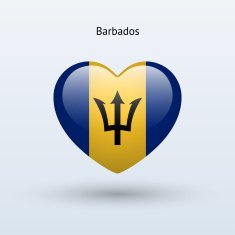 Love Barbados symbol Heart flag icon N2