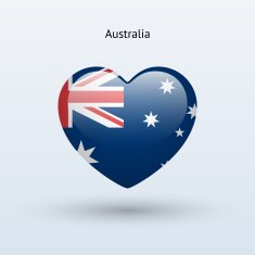 Love Australia symbol Heart flag icon N2