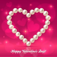 Valentines day pearls vector heart N2