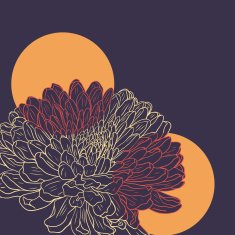 Floral card with chrysanthemum N7