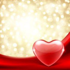 Heart on silk with light Valentine's day N6